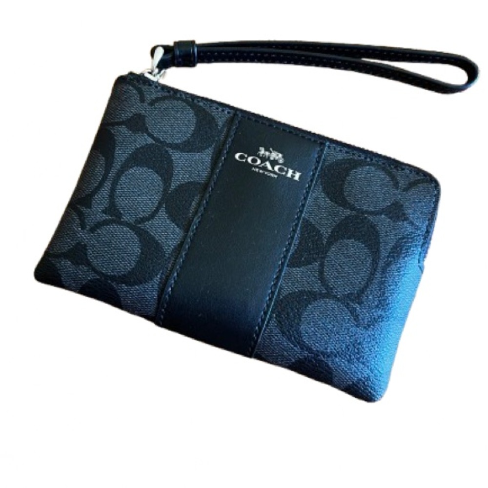 Coach Black Signature Wristlet